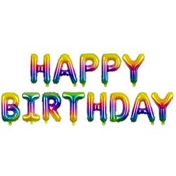 PartyDeco Text & Theme Balloons Happy Birthday