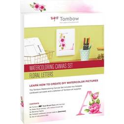 Tombow Malerlærred Watercoloring Canvas set Floral Letters