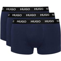HUGO BOSS Stretch Jersey Trunks with Logo Waistbands 3-pack - Dark Blue