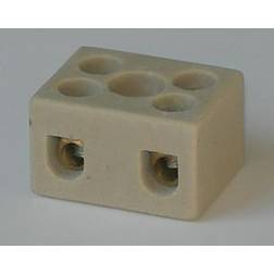 Kronemuffe porcelæn 2-polet, massiv 6 mm² flerkoret 4 mm²