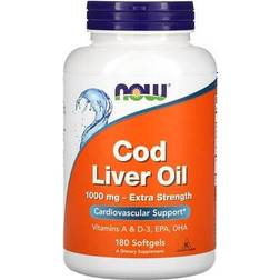 Now Foods Cod Liver Oil, 1000mg Extra Strength 180 softgels