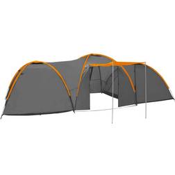 vidaXL Campingtelt 8-personers 650x240x190 cm iglofacon grå og orange