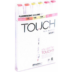 Touch Twin Brush Markers, 6 stk. neonfarver