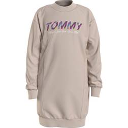 Tommy Hilfiger Metallic Logo Sweatshirt Dress - Smooth Stone (KG0KG06124)