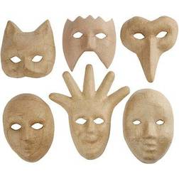 Dekorative masker Højde 12-21 cm 6 stk