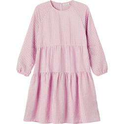 Name It Tatrine Checked Dress - Pink/Violet Ice (13197916)