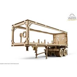 Ugears Mekanisk 3D byggesæt i træ, trailer til lastbil