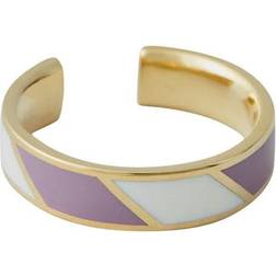 Design Letters Striped Candy Ring - Gold/Purple/White