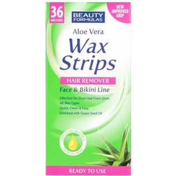 Beauty Formulas Aloe Vera Wax Strips Face & Bikini Line 36 stk 36-pack