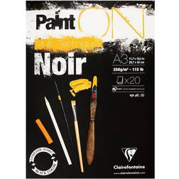 Clairefontaine Paint-ON Multi-Techniques Black Pad A3 250g 20 sheets
