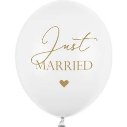 PartyDeco Just Married Balloner, Guld
