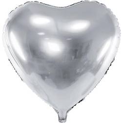 PartyDeco Foil Ballons Heart 45cm Silver