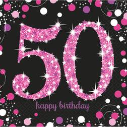 Amscan 50 års Fødselsdag servietter Pink