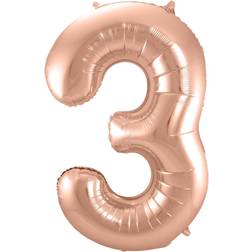 PartyDeco Foil Balloon Number 3 86cm Rose Gold