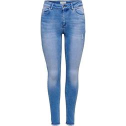 Only Blush Mid Ankle Skinny Fit Jeans - Blue Light Denim