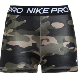 Nike Pro Dri-FIT Camo Shorts Women - Medium Olive/White