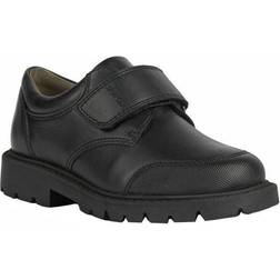 Geox Boy's Shaylax Single Strap Leather School Shoes - Black