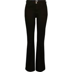River Island Amelie Mid Rise Flared Jeans - Black