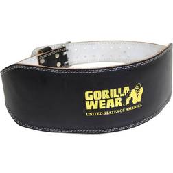 Gorilla Wear Full Leather Padded Belt Black/Gold XXL/3XL