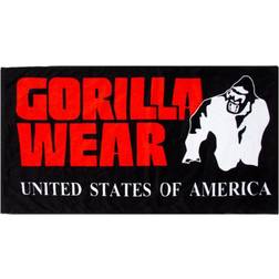 Gorilla Wear Classic Gym Towel, Black/Red