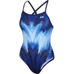 Zone3 Women's Cosmic 3.0 Strap Back Swim Suit - Navy/Blue/White