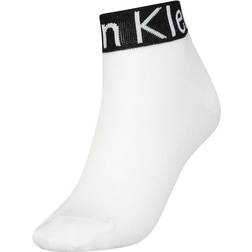 Calvin Klein Quarter Logo Welt Socks Women - White