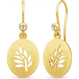 Julie Sandlau Tree of Life Signet Earrings - Gold/Transparent
