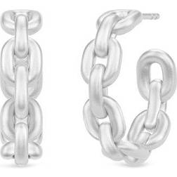 Julie Sandlau Link Chain Hoops Earrings - Silver