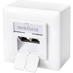 Renkforce Netværksstikdåse Overflademonteret CAT 6 2 porte Klar hvid