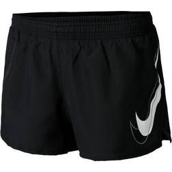 Nike Dri-FIT Swoosh Run Shorts Women - Black/Black/White