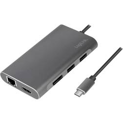 LogiLink UA0382 USB C-HDMI/DisplayPort/USB A/RJ45 Adapter
