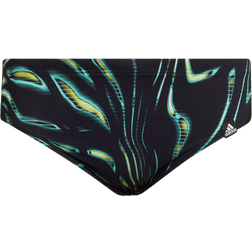 adidas Graphic Souleaf 3-Stripes Swim Trunks - Black