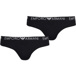 Emporio Armani Logo Briefs 2-pack - Black