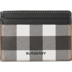 Burberry Check Print and Leather Card Case - Dark Birch Brown