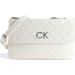 Calvin Klein Re-lock Double Crossbody Bag - White