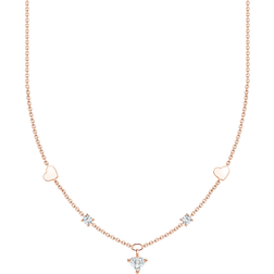 Thomas Sabo Charm Club Delicate Hearts Necklace - Rose Gold/Transparent