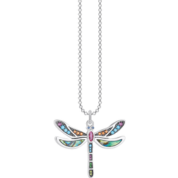 Thomas Sabo Dragonfly Necklace - Silver/Mother of Pearl/Multicolour