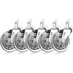 Don One GCW750 3 Inch Gaming Chair Casters (5 Styk) - Chrome