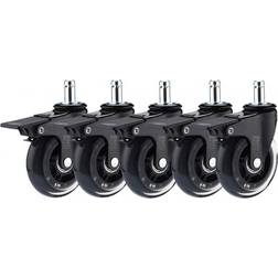 Don One GCW750 Gaming Chair Casters with Lock (5 Pieces) - Black