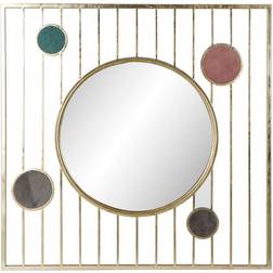 Dkd Home Decor Vægspejl Krystal Pink Gylden Metal Cirkler (100 x 3 x 100 cm) Vægspejl 100cm