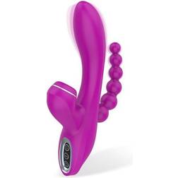 Action G-Spot Vibrator With Suction & Anal Stimulator