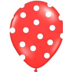 PartyDeco Røde Prikkede Balloner
