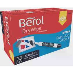 Berol DryWipe Marker Bullet Black Tuck 12stk, 1984866
