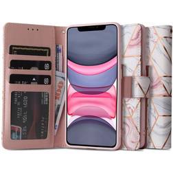 Tech-Protect iPhone 11 Marble Flip Cover Pink