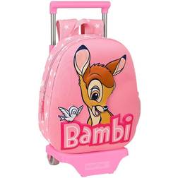 Disney 3D Skoletaske med Hjul Bambi Pink (28 x 10 x 67 cm)