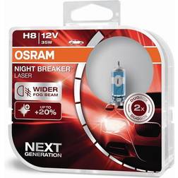 Osram Night Breaker Laser H8 Halogen Lamps 43W PGJ19-1 2-pack