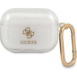 Guess AirPods Pro Cover Glitter Case Transparent