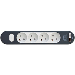 E-Line Socket with 4 outlets and USB A+C