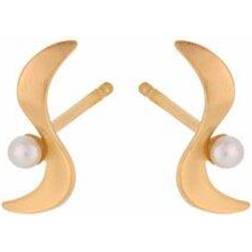 Pernille Corydon Ocean Wave Earrings - Gold/Pearl
