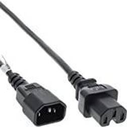 InLine 16811 Power Cable Extension Warm Device Plug Straight C15 to Socket Straight C14 2 m Black